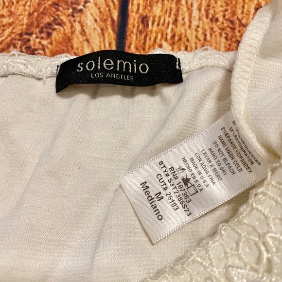 Solemio White Crochet Lace Bandeau Crop Top - Picture 4 of 4